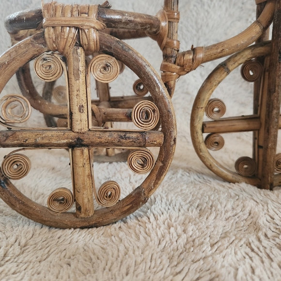 Decorative Rattan Tricycle Plant Stand - Picture 5 of 6